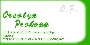 orsolya prokopp business card
